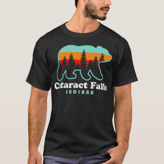 T-shirt Catact Falls Indiana Bear Retro Vintage Sunset T