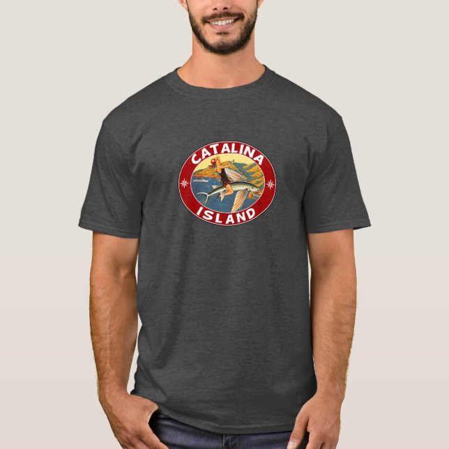 T-shirt Catalina Island California Flying Fish Vint (Devant)