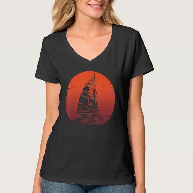 T-shirt Catamaran Boat Sailing 5 (Devant)