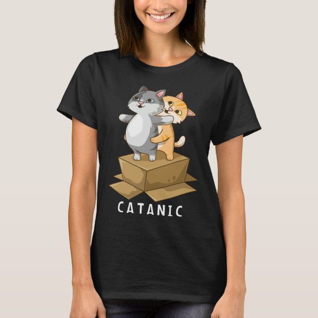 T-shirt CATANIC  Cat Kitten  Parody Cruise Ship Vacation (Devant)