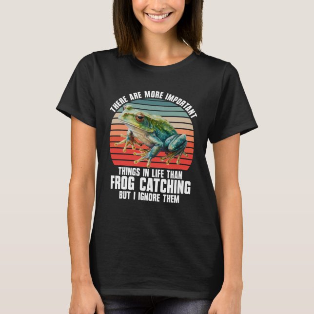 T-shirt Catch Frog Toad Amphibian Frog Catching (Devant)