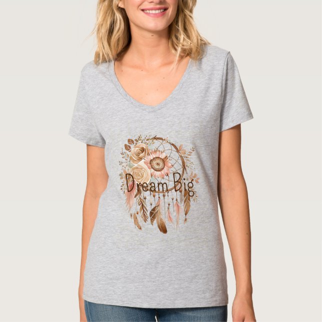 T-shirt Catcher de rêve Brown rose pâle (Devant)