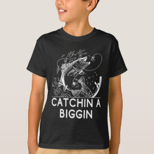 T-shirt Catchin A Biggin Pêche Chasse Pêcheur Chasseur