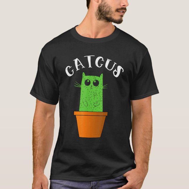 T-shirt Catcus Cat Et Cactus (Devant)