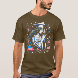 T-shirt Catégorie de 2024 Diplôme supérieur 4 juillet drôl