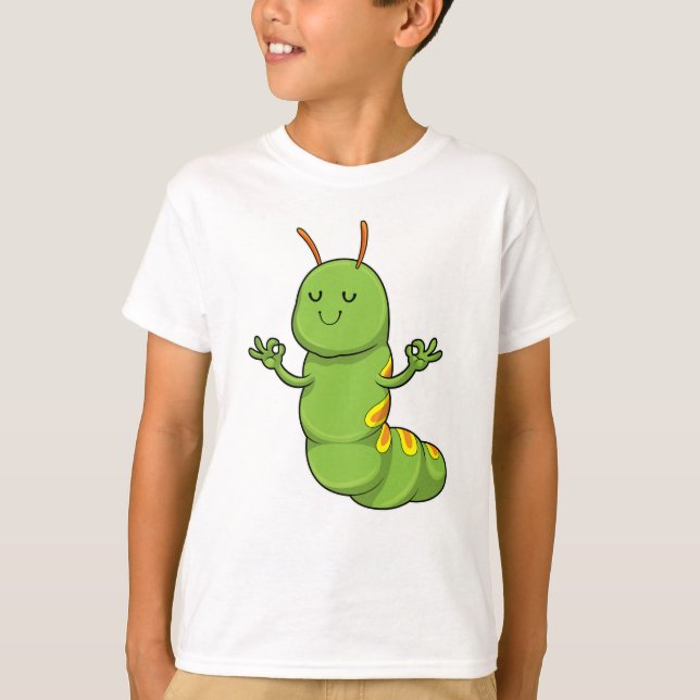 T-shirt Caterpillar à la Méditation du Yoga (Devant)