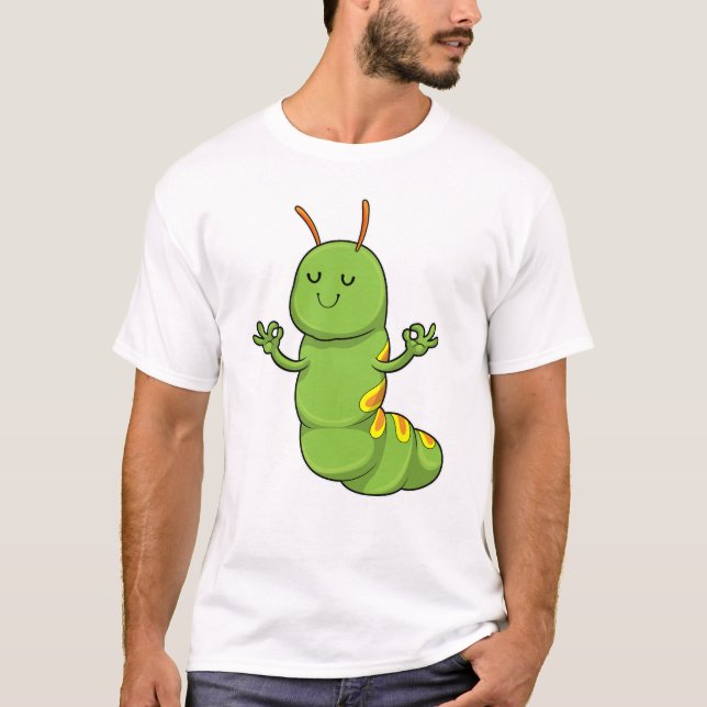 T-shirt Caterpillar à la Méditation du Yoga (Devant)