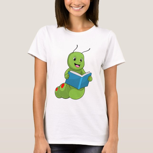 T-shirt Caterpillar à lire avec livre (Devant)
