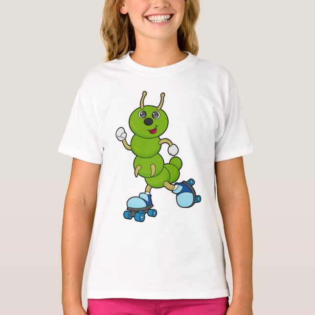 T-shirt Caterpillar à Patinage en ligne avec patins à roul (Devant)