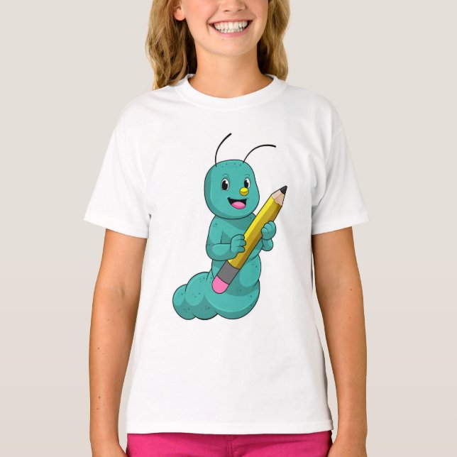 T-shirt Caterpillar avec crayon (Devant)