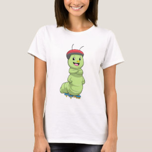 T-shirt Caterpillar comme Patineur en ligne avec Roller sk