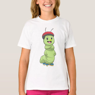 T-shirt Caterpillar comme Patineur en ligne avec Roller sk
