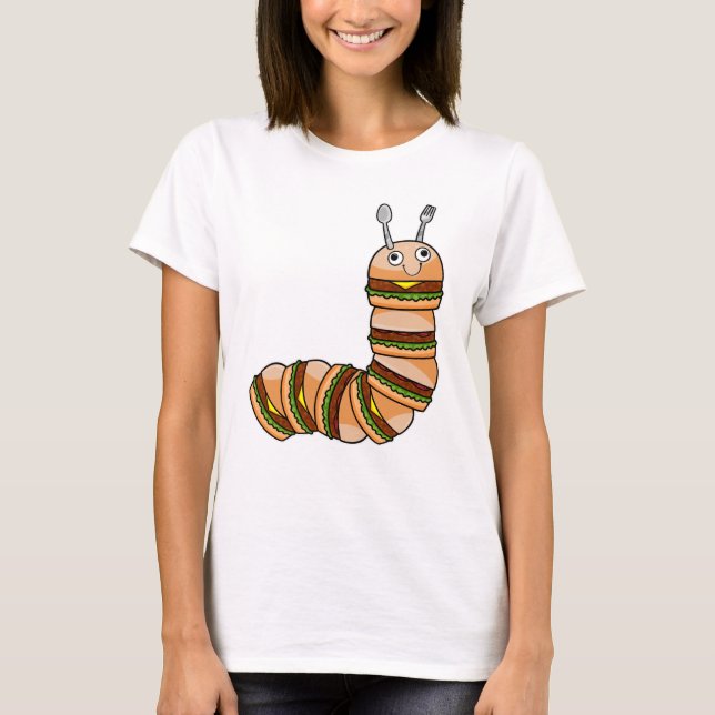 T-shirt Caterpillar en Cheeseburger avec boeuf & salade (Devant)