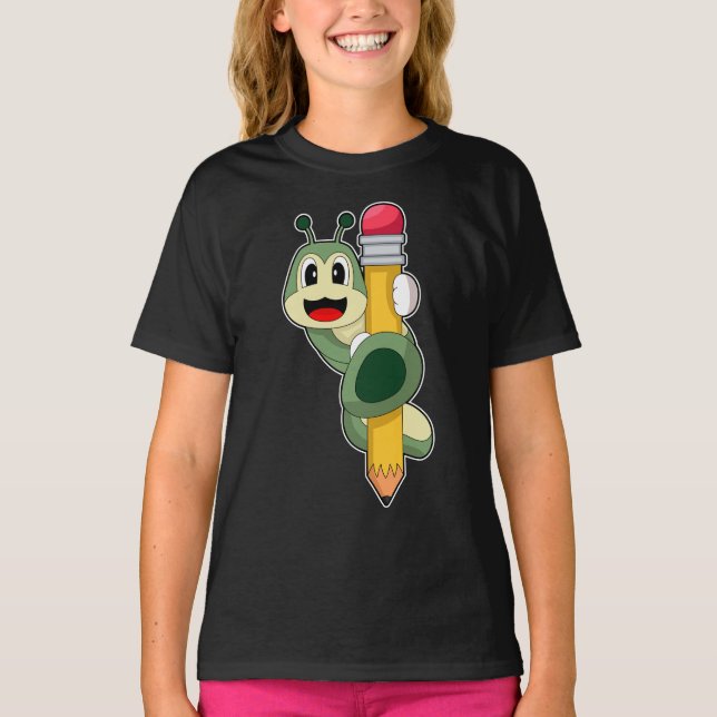 T-shirt Caterpillar Pupil Pencil (Devant)