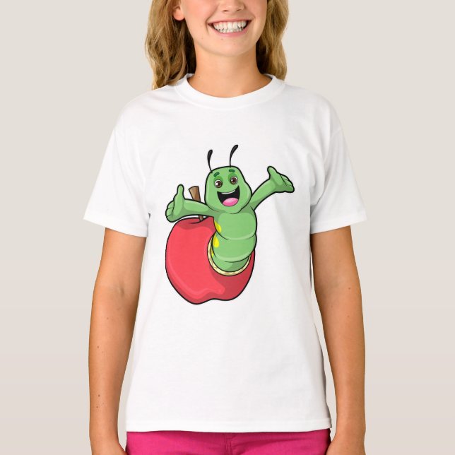 T-shirt Caterpillar with Apple (Devant)