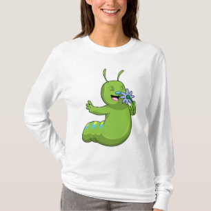 T-shirt Caterpillar with Flower