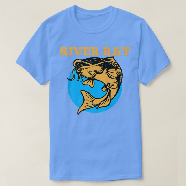 T-shirt CatFishing River Cool Catfish Fishing  (Design devant)