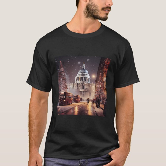 T-shirt Cathédrale St Paul Londres Victorian Christmas Str (Devant)