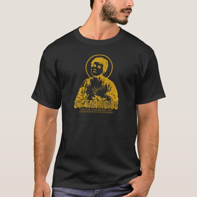 T-shirt Catholicisme Gold St Tarcisius Jésus Christian Sai (Devant)