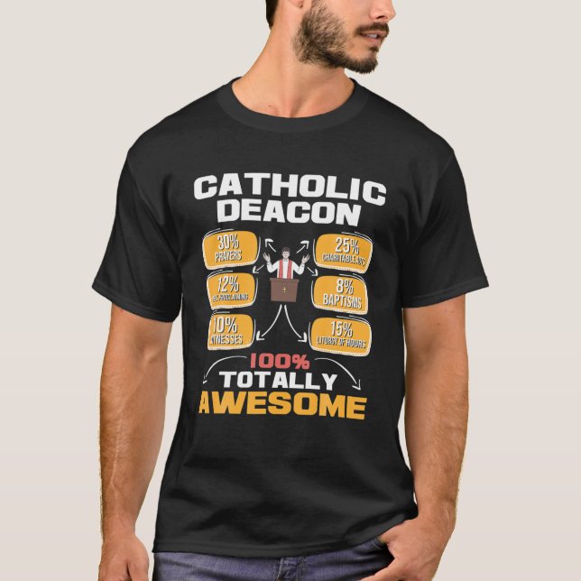 T-shirt Catholique diacre - Église chrétienne Christian Mi (Devant)
