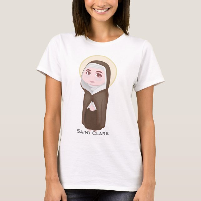 T-shirt Catholique mignon de Clare de saint (Devant)