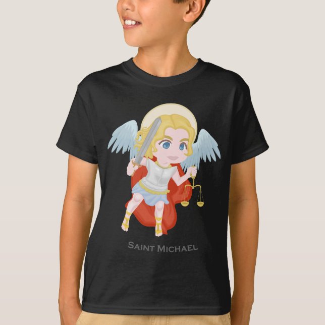 T-shirt Catholique mignon de St Michael Arkhangel (Devant)