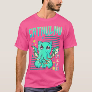 T-shirt Cathulhu Funny Chat Cthulhu Pun Kawaii Anime