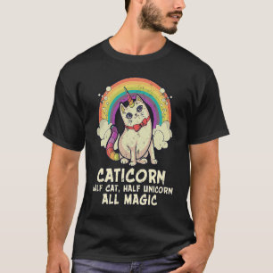 T-shirt Caticorn Half Chat Half Unicorne Tous Magic Arc-en