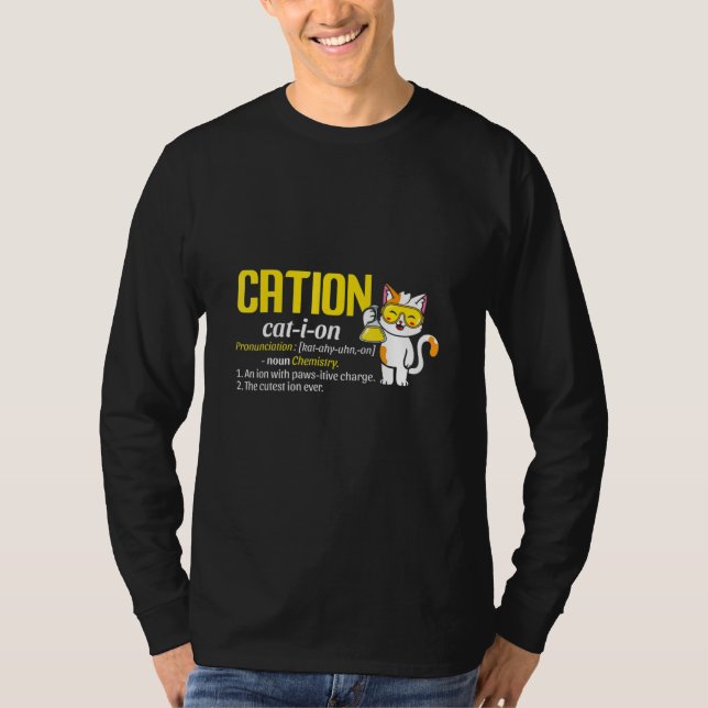 T-shirt Cation Cute Science Cat Ion Science Eacher Pawsiti (Devant)