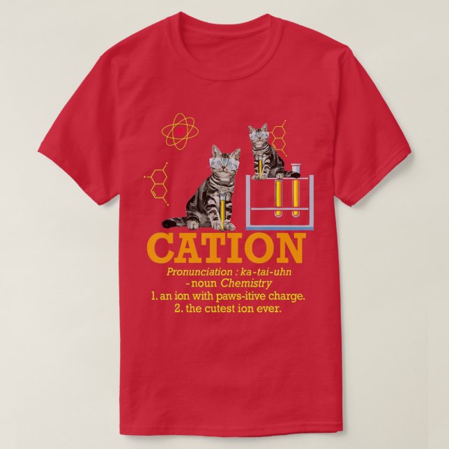 T-shirt Cation Funny Chimie Humour Professeur de science C (Design devant)