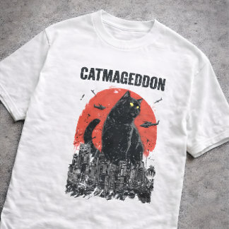 T-shirt Catmageddon Giant Cat Monster City Kaiju Funny Pet