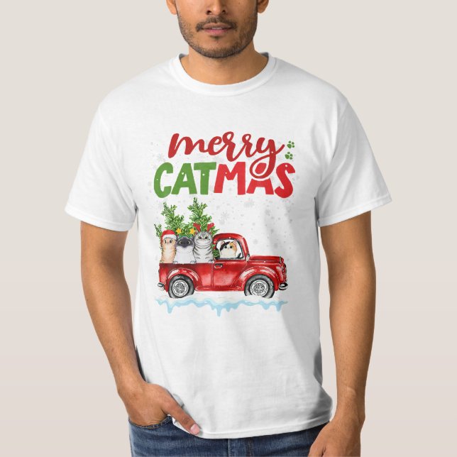 T-shirt Catmas équitation Camion Chat Maman Chat (Devant)