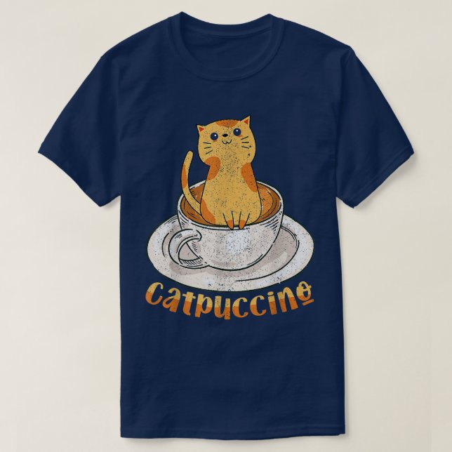 T-shirt Catpuccino Chat drôle  (Design devant)