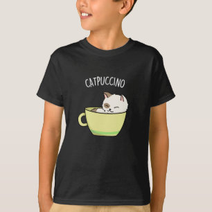 T-shirt Catpuccino Funny Kitty Chat En Pun De Coupe
