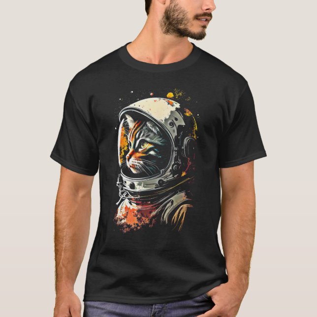 T-shirt Catronaut Cat Astronaut space cat (Devant)