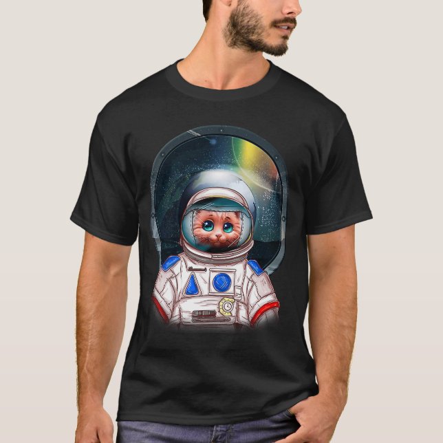 T-shirt Catronaute Kitten Cat Astronaut Espace profond Cos (Devant)