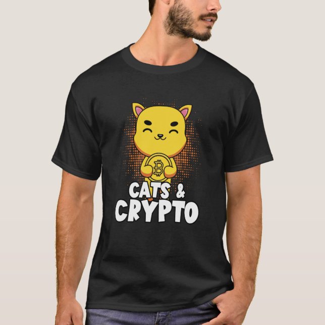 T-shirt Cats And Crypto Cryptocurrency Blockchain Trader F (Devant)