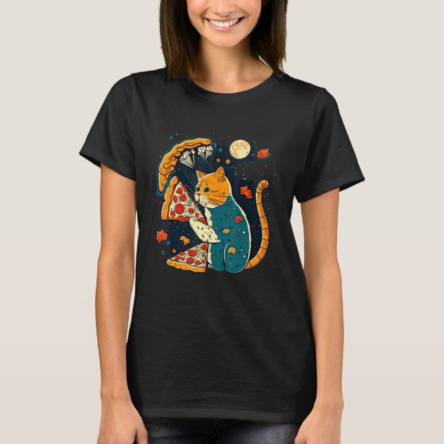 T-shirt Cats And Pizza Funny Design Cat Lovers Pizza Lover (Devant)