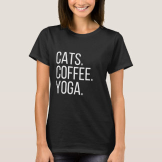 T-shirt Cats Café Yoga Sloga Design