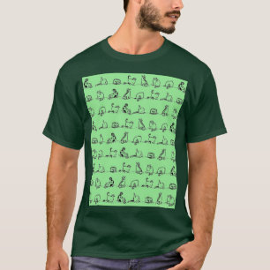 T-shirt Cats Cours de Yoga sur Pale Green Cat Yoga Graphis