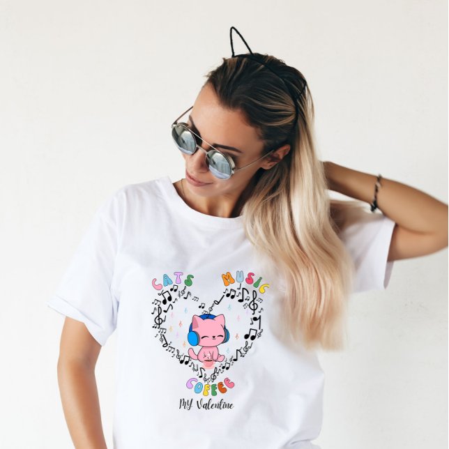 T-shirt Cats Musique Café My Valentine (Créateur téléchargé)