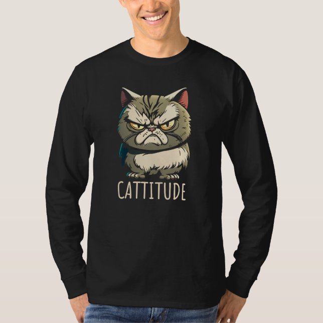 T-shirt Cattitude Cat Attitude Annoyed (Devant)