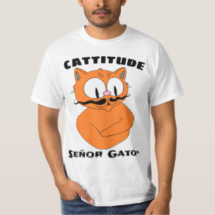 T-shirt CATTITUDE Dessin Mustache Chat
