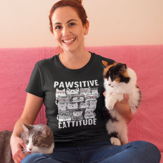 T-shirt Cattitude optimistic cat humor