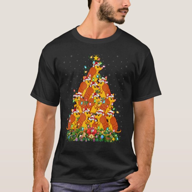 T-shirt Cattle   Xmas Lights Santa Cattle Christmas Tree (Devant)