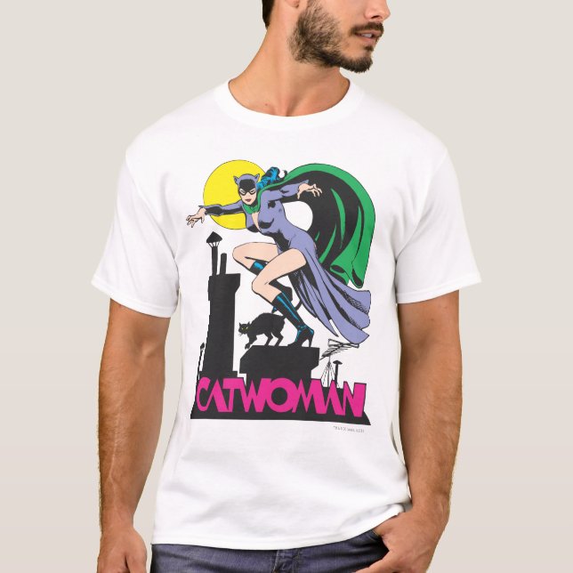 T-shirt Catwoman & Logo rose (Devant)