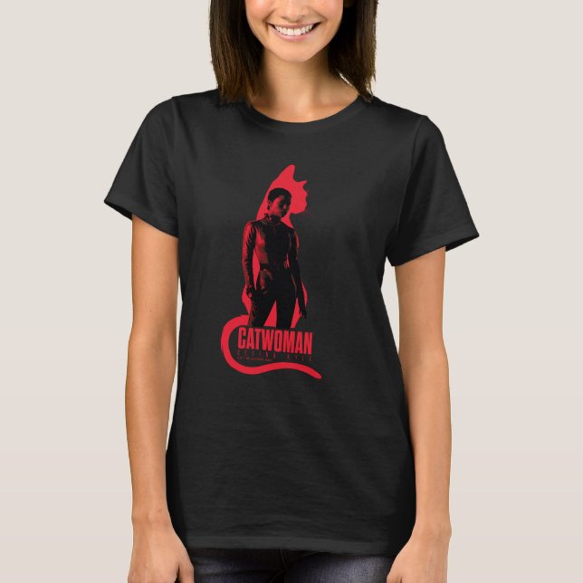 T-shirt Catwoman Selina Kyle Chat Silhouette (Devant)