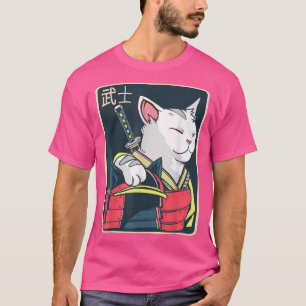 T-shirt Catzilla - Art Chat Japonais - Epée Katana - Anime
