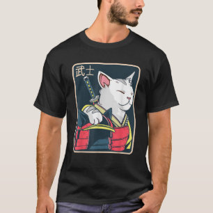 T-shirt Catzilla Art de chat japonais Katana Épée Anime Ni