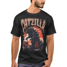 Catzilla Art Japonais Funny Cute Cat